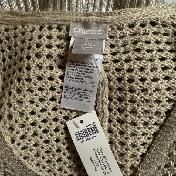 V-Neck Open-Stitch Pullover Sweater - Picture 7 of 8